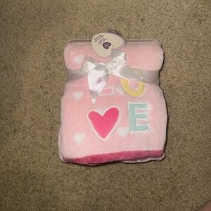Pink Love Blanket with Heart Design
